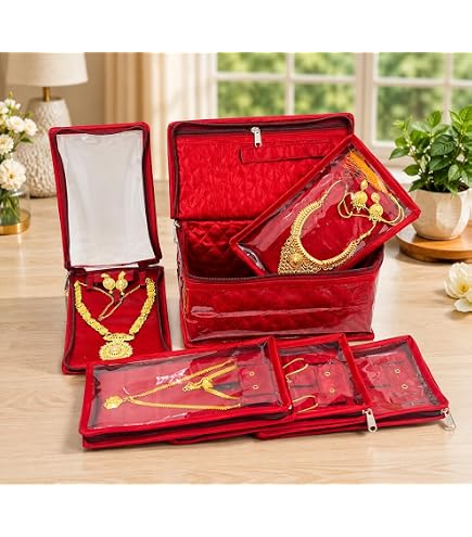 Amazon.com: Kuber Industries Cotton Jewellery Kit with 10